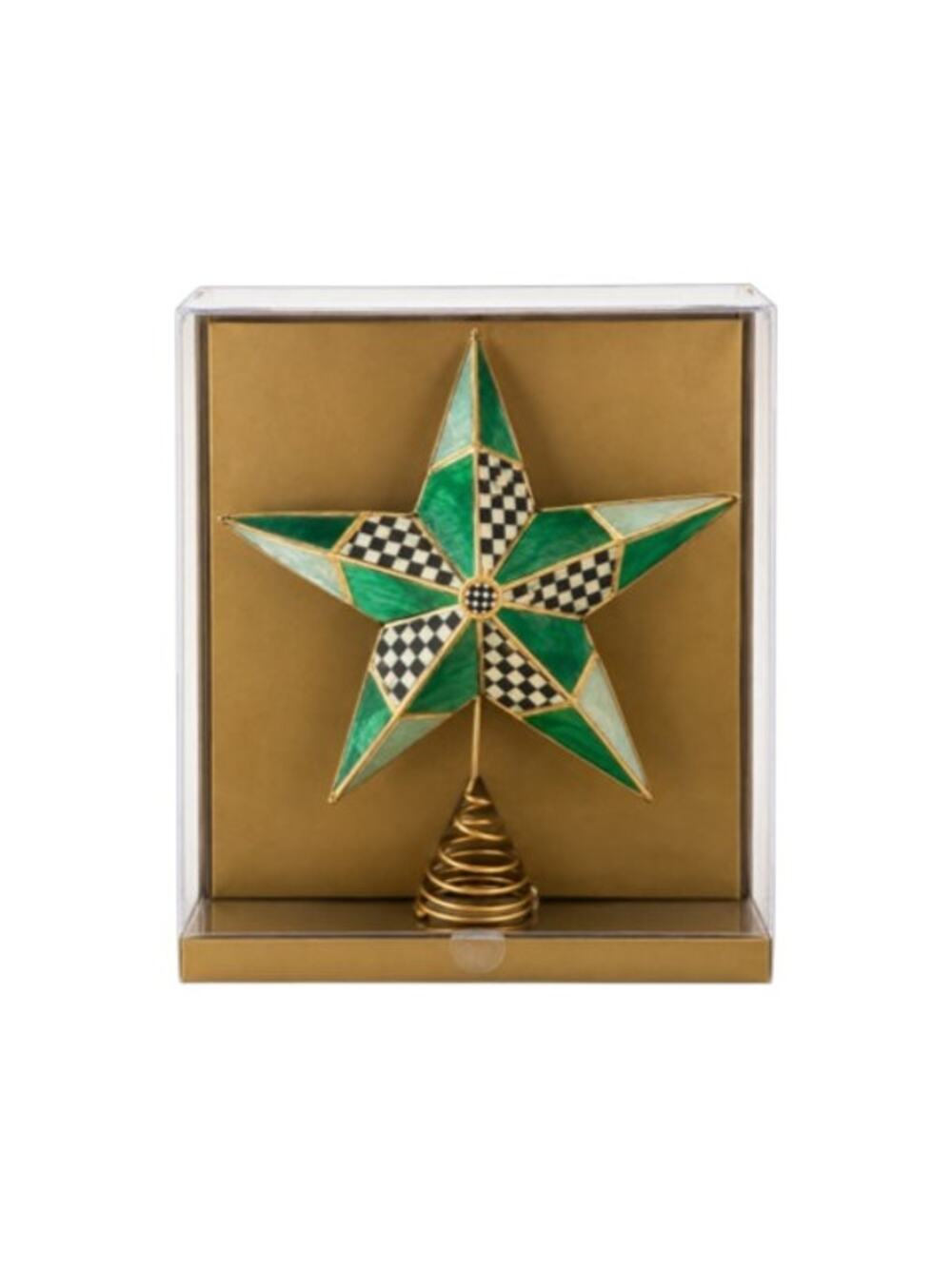 NIB MacKenzie-Childs Emerald Luxe Capiz Star Tree Topper